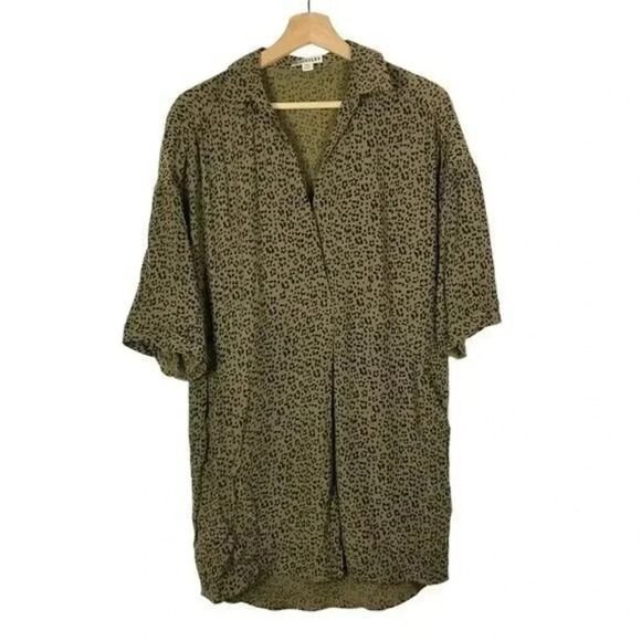 Whistles Lola Mini Ikat Animal Print Light Brown Shift Dress M - Picture 2 of 6